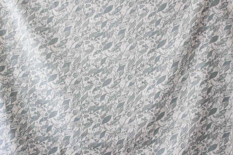 LINNETリネンプリント <br />
        おとなり草　フラックス×グリーン